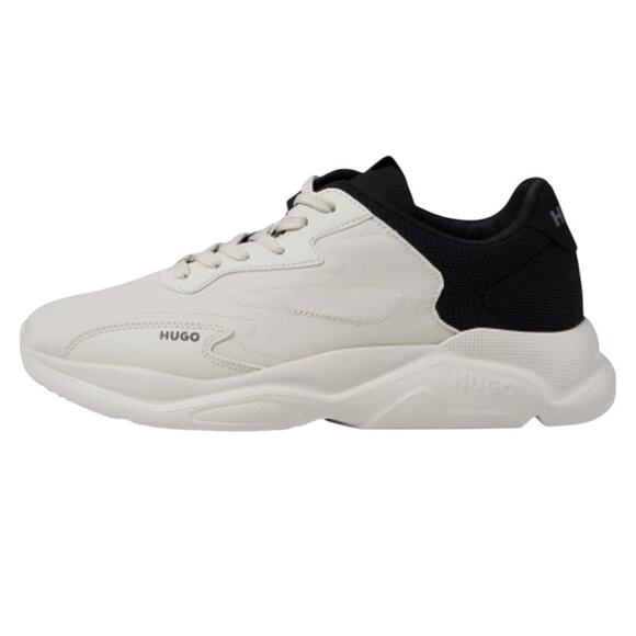HUGO Mens Leon Running Sneaker US 12 EU 45 Light Grey White Athletic NIB main image 6